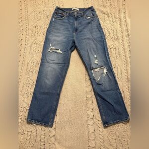 Woman’s Distressed Blue Jeans